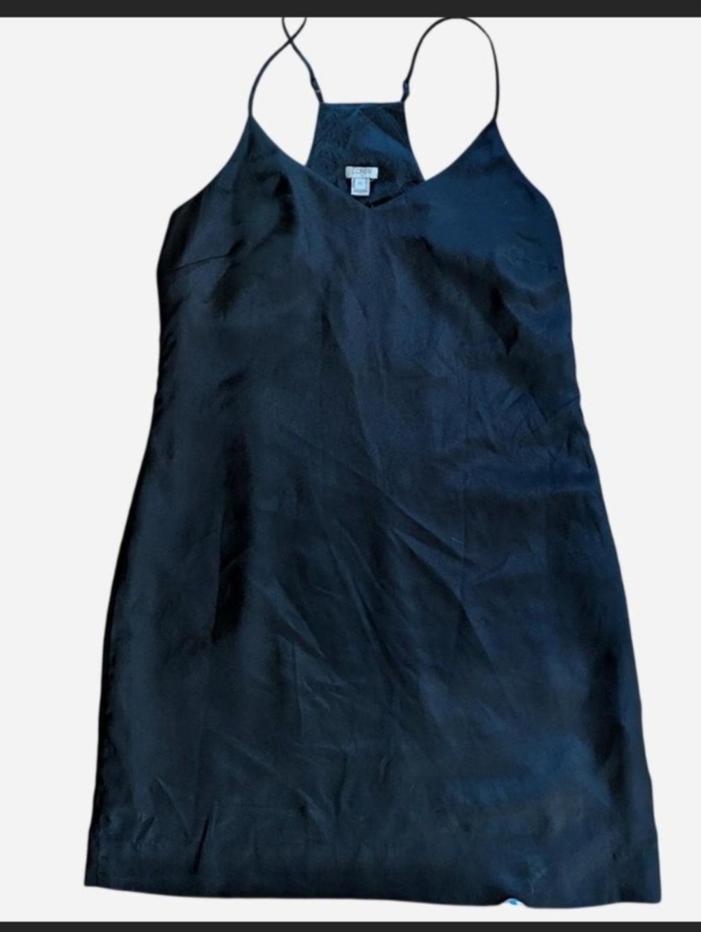 J. Crew Black LBD Shift Slip Dress, Slinky & Lined, Size 10